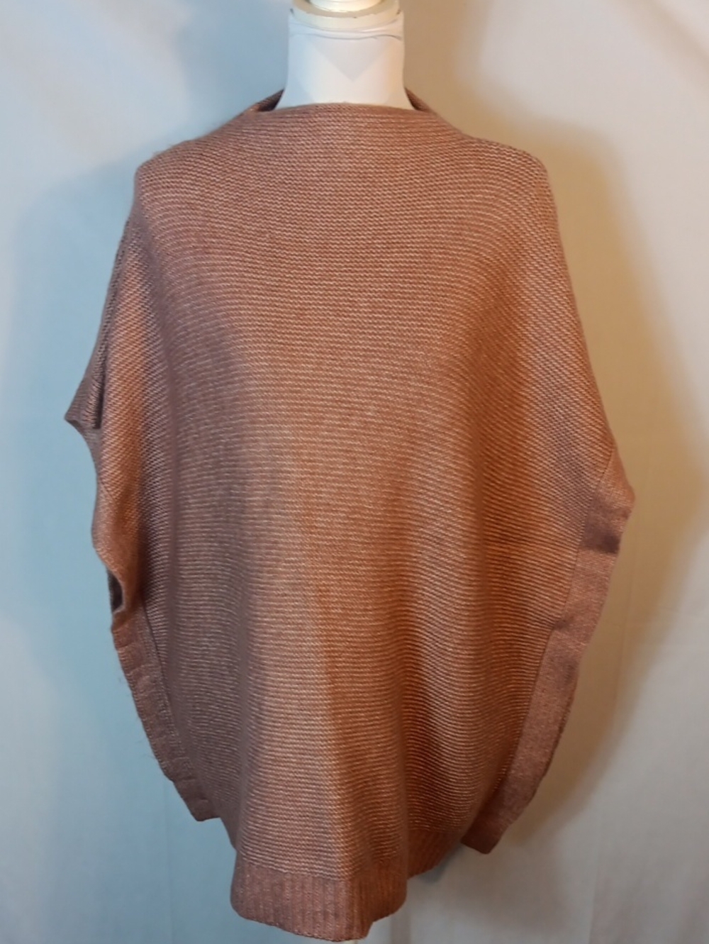 Universal Thread Rose-Taupe Ribbed Poncho Sweater